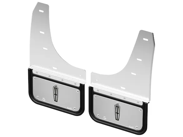Navigator 2022-2024 Gatorback Rear Pair Splash Guards Chrome Plate with Lincoln Logo Main Image