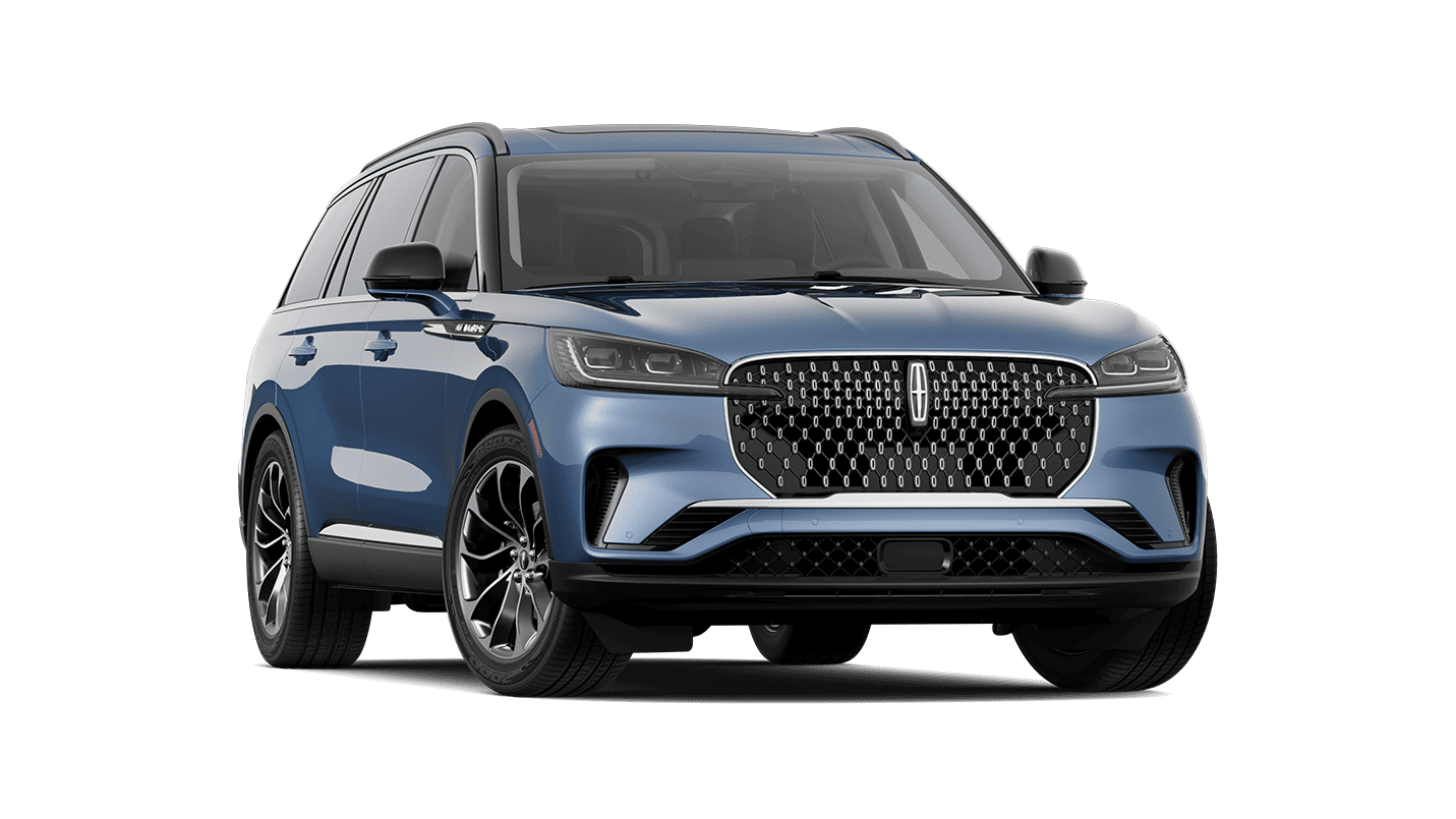 A 2025 Lincoln Aviator® Reserve model in the extra-cost Whisper Blue exterior color
