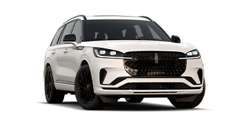 A 2026 Lincoln Aviator® Reserve model with Jet Appearance Package in the extra-cost Pristine White exterior color