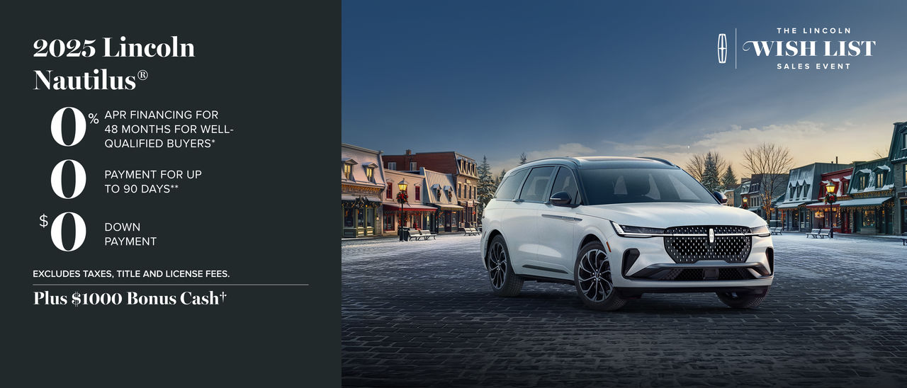 The 2026 Lincoln Nautilus. $2,000 bonus cash. The Lincoln wishlist sales event