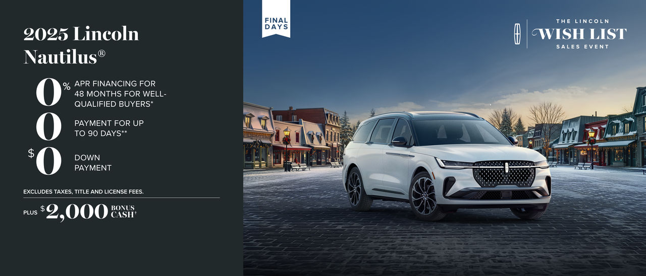 The 2026 Lincoln Nautilus. $2,000 bonus cash. The Lincoln wishlist sales event