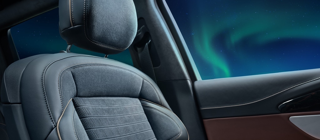 The perfect Position front seat of a 2026 Lincoln Black Label™ Nautilus® SUV in the Aurora theme