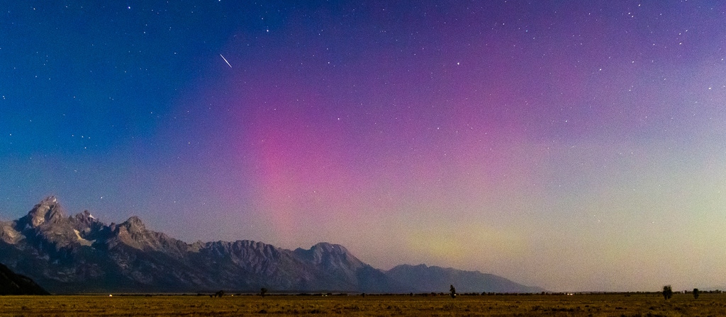 The Northern Lights fill the night sky