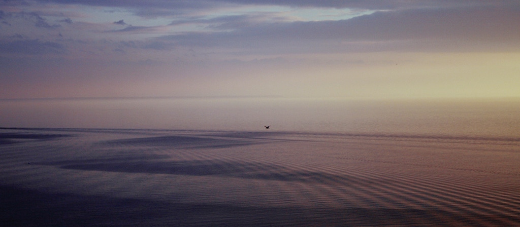 A morning scene of a coastal beach