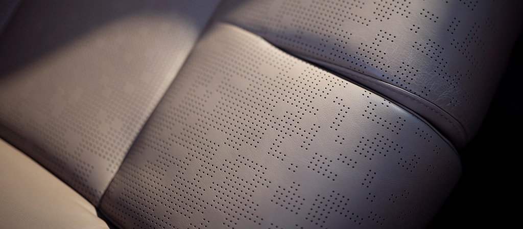 A close up of the Enlighten theme Opulence Leather seating surfaces in a 2026 Lincoln Black Label Navigator® SUV