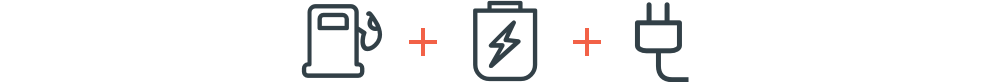 An Image of a gas pump icon, a battery icon, and a plug icon..