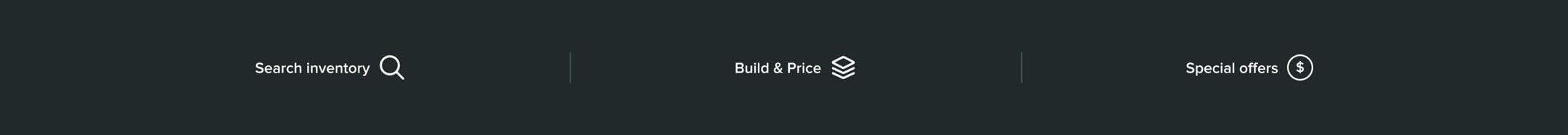 Search Inventory, Build & Price, Payment estimator.