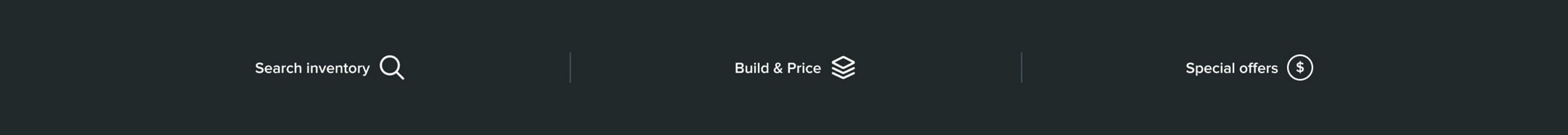 Search Inventory, Build & Price, Payment estimator.