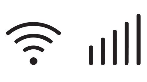 Icon showing wi-fi and cellular signal strength.