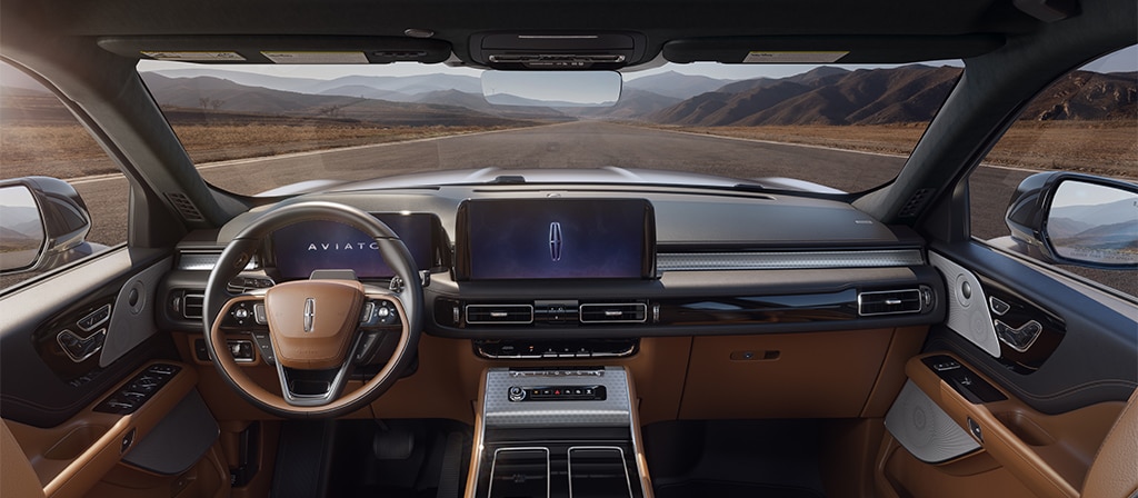 The interior of the 2026 Lincoln Black Label Aviator® SUV is shown in the Flight theme