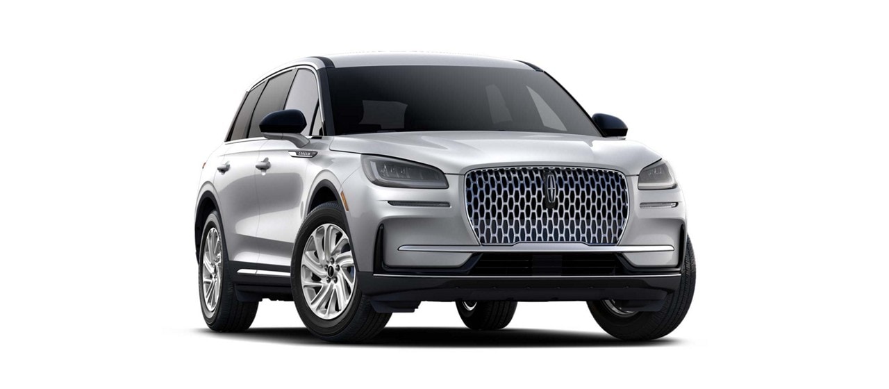 The 2023 Lincoln Corsair® Standard model is shown in the silver radiance exterior color