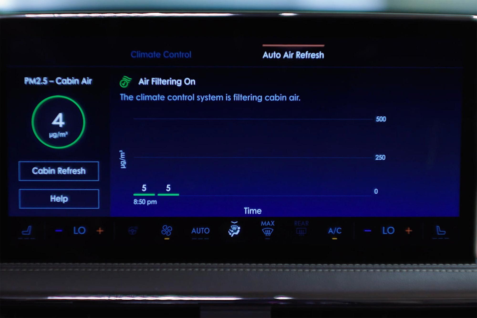 The Auto Air Refresh display screen.