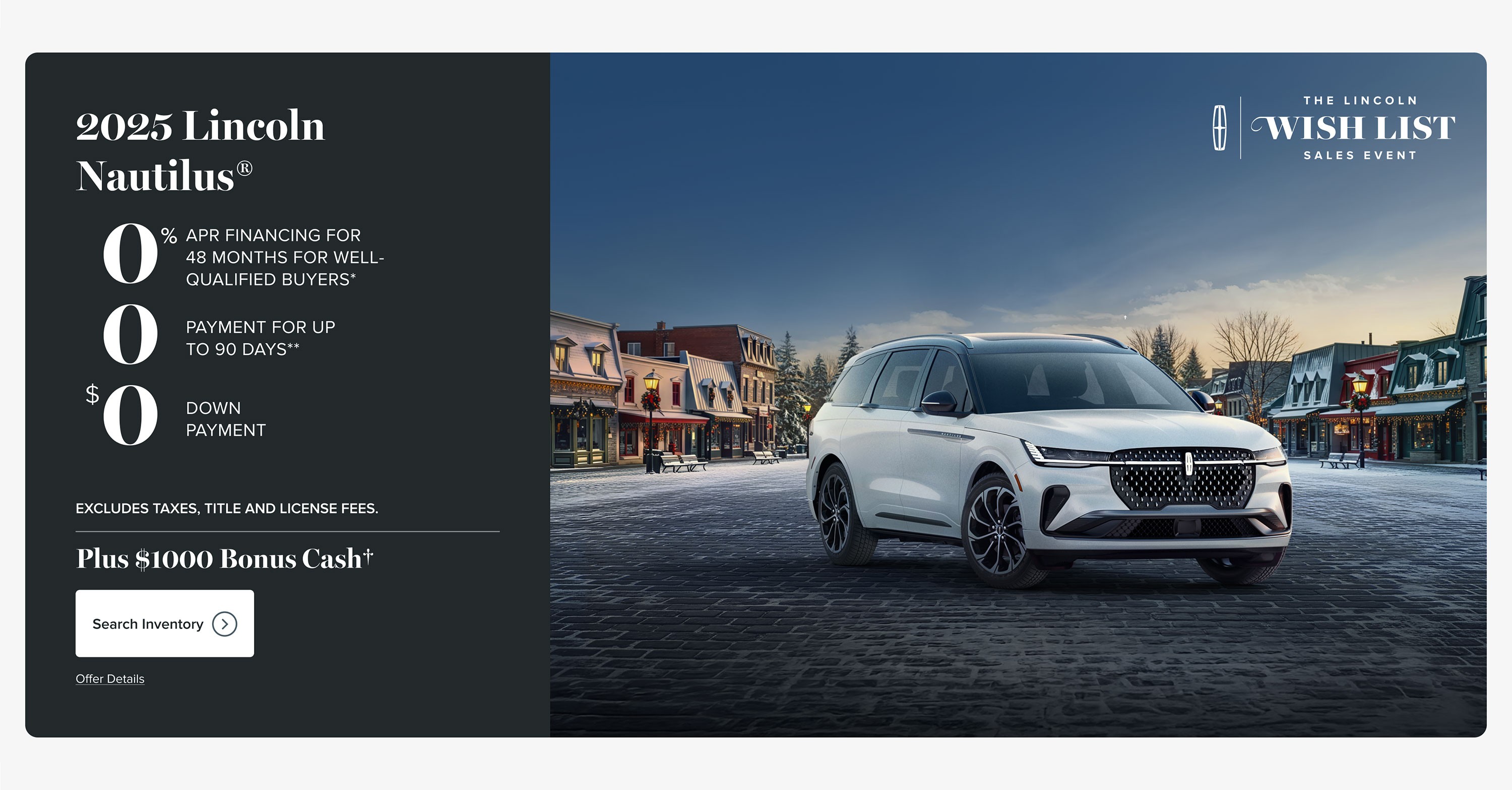 $0 down, $0 cash due at signing, $0 first month payment made by Lincoln. 2024 Lincoln Corsair. As shown, Corsair Premiere 101A package leases for $600/month for 36 months. Lincoln Automotive Financial Services Red Carpet Lease. Security deposit waived. Excludes taxes, title, and license fees.