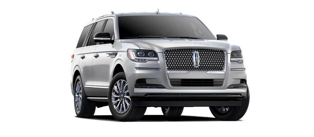 The passenger side of The 2024 Lincoln Navigator is shown in Silver Radiance.