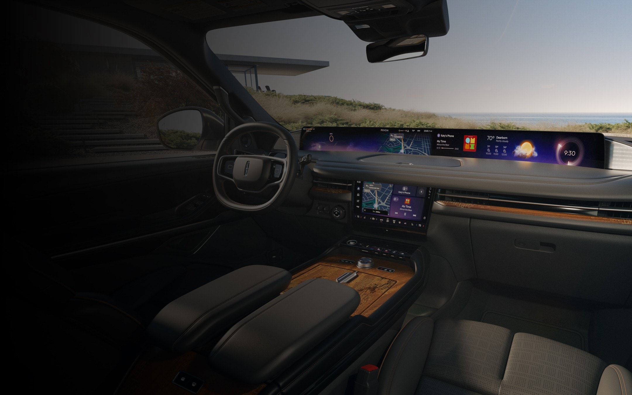 The interior of a 2025 Lincoln Black Label Navigator® SUV with the Invitation theme