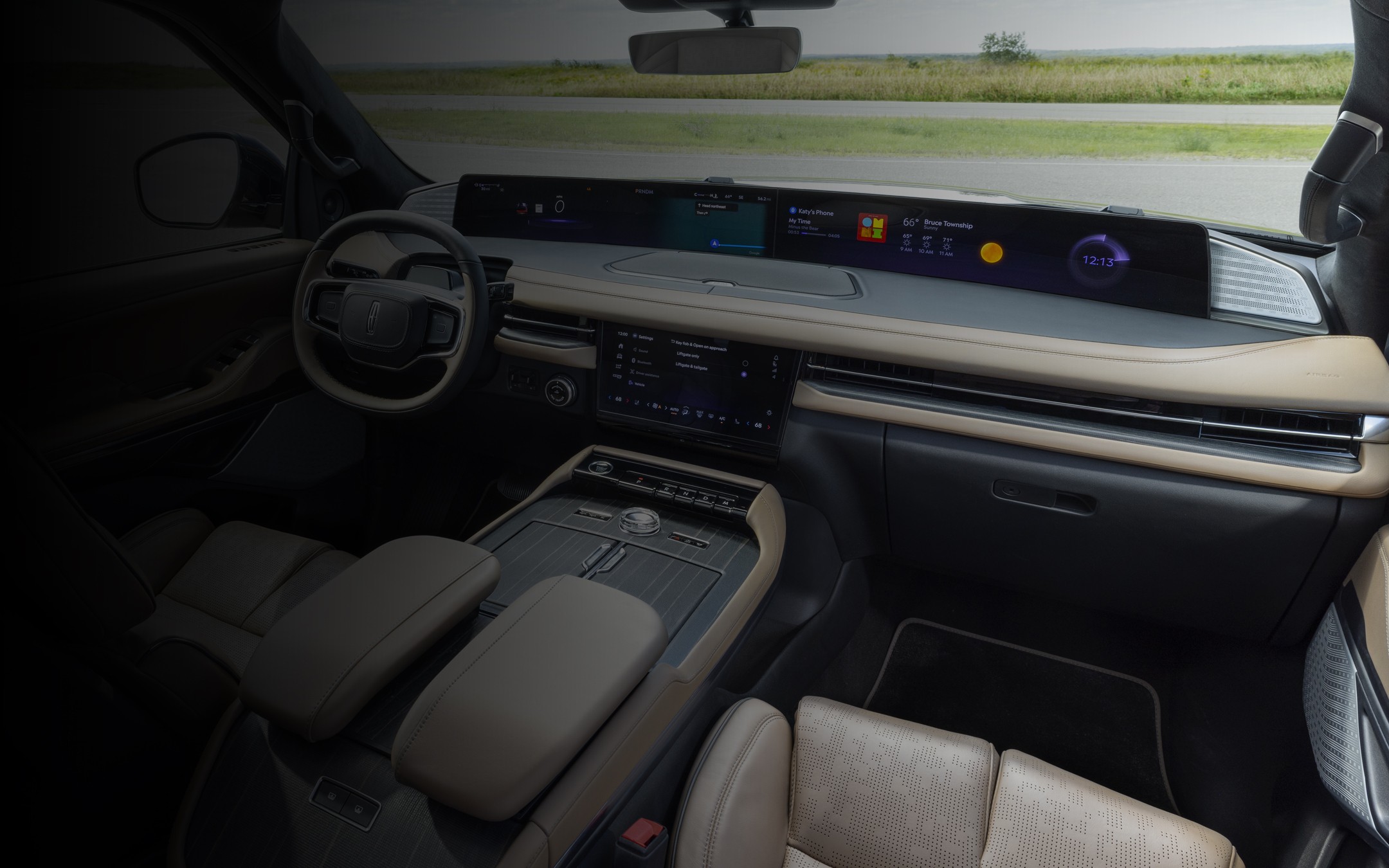 The interior of a 2025 Lincoln Black Label Navigator® SUV with the Enlighten theme