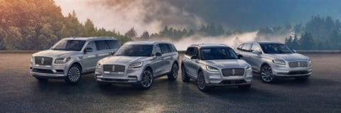 2021 Lincoln lineup parked on pavement at sundown