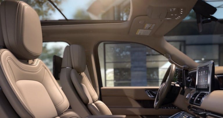 2018 Lincoln Navigator first and second row seating in Cappuccino