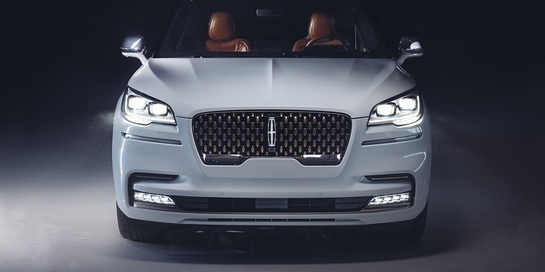 The front grille of the Lincoln Aviator SUV Shinola concept is shown here.