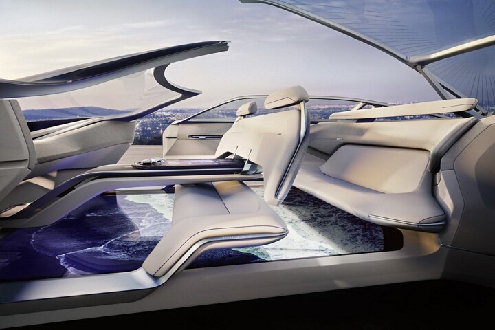 Interior image of the Lincoln Model L100 Concept vehicle shown here.
