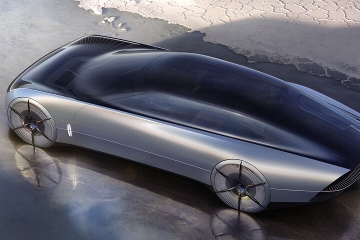 Shown here the exterior of the Lincoln Model L100 concept vehicle.