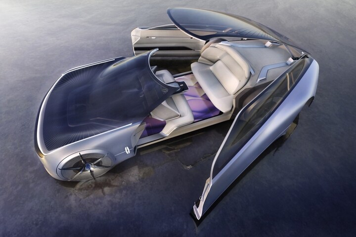 Shown here with the doors opened is The Lincoln Model L100 Concept vehicle.