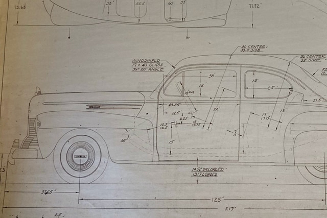 A design document depicting the Lincoln Continental is shown here