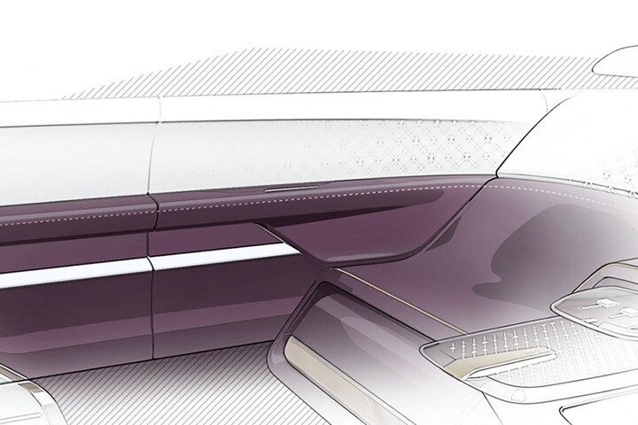 A rendering of the exterior of the Lincoln Star Concept vehicle is shown here.