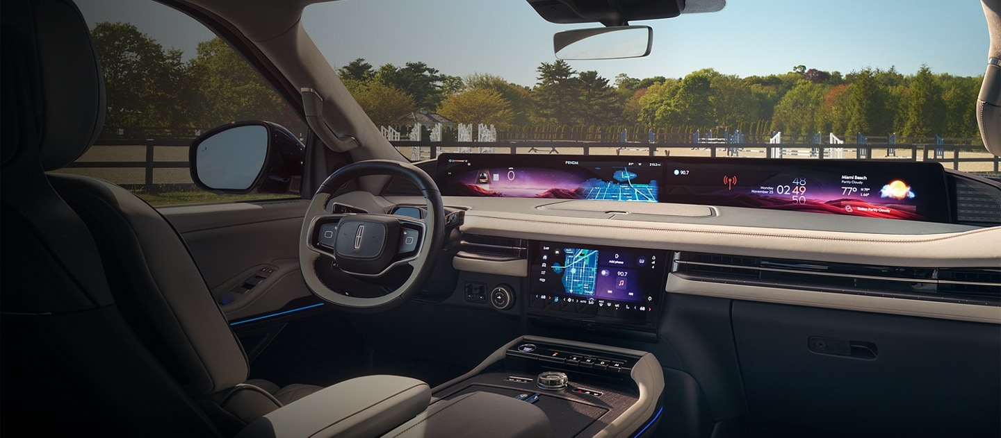 The interior of a Lincoln vehicle.