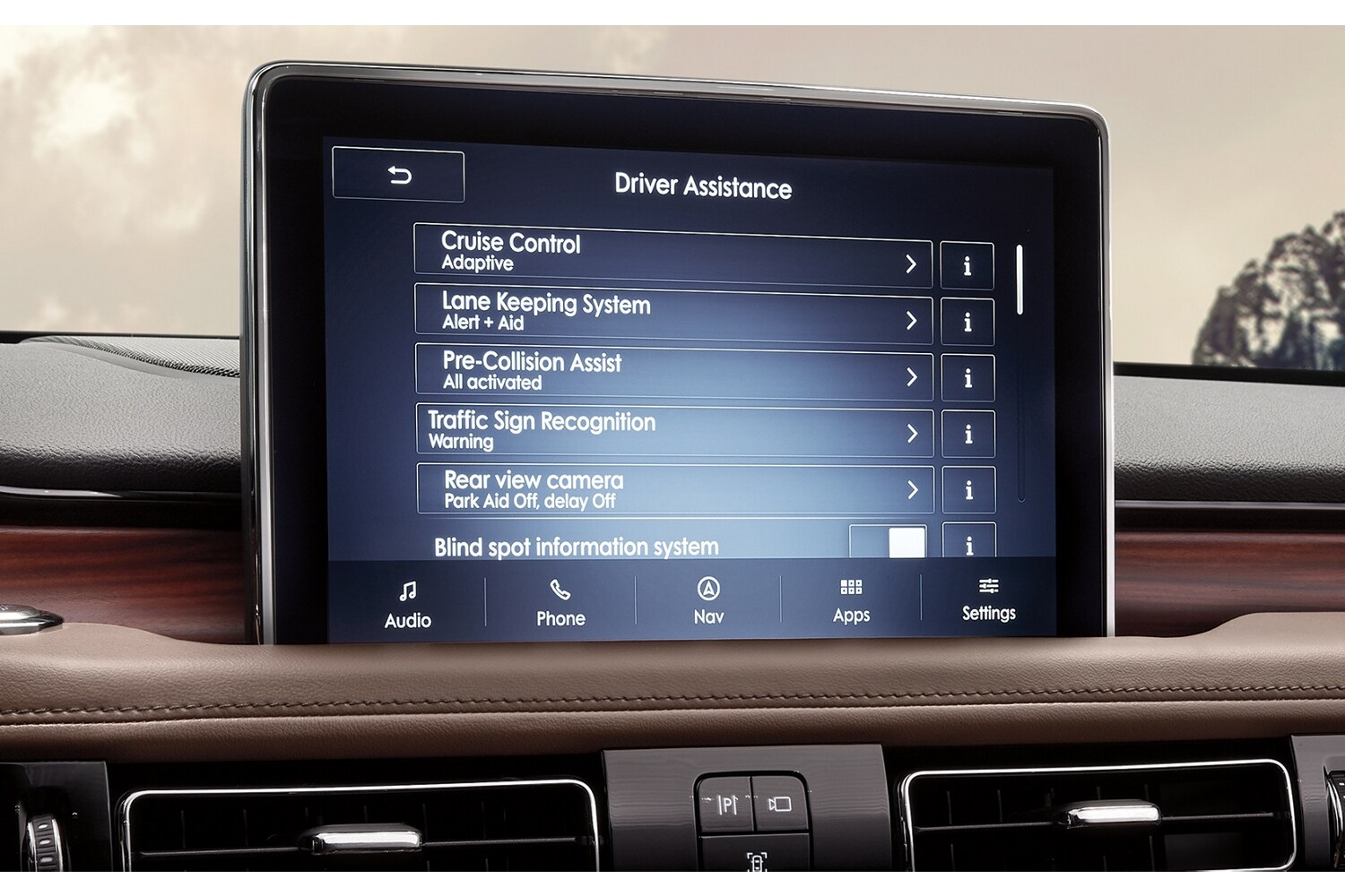 The touchscreen inside of the Lincoln Aviator.