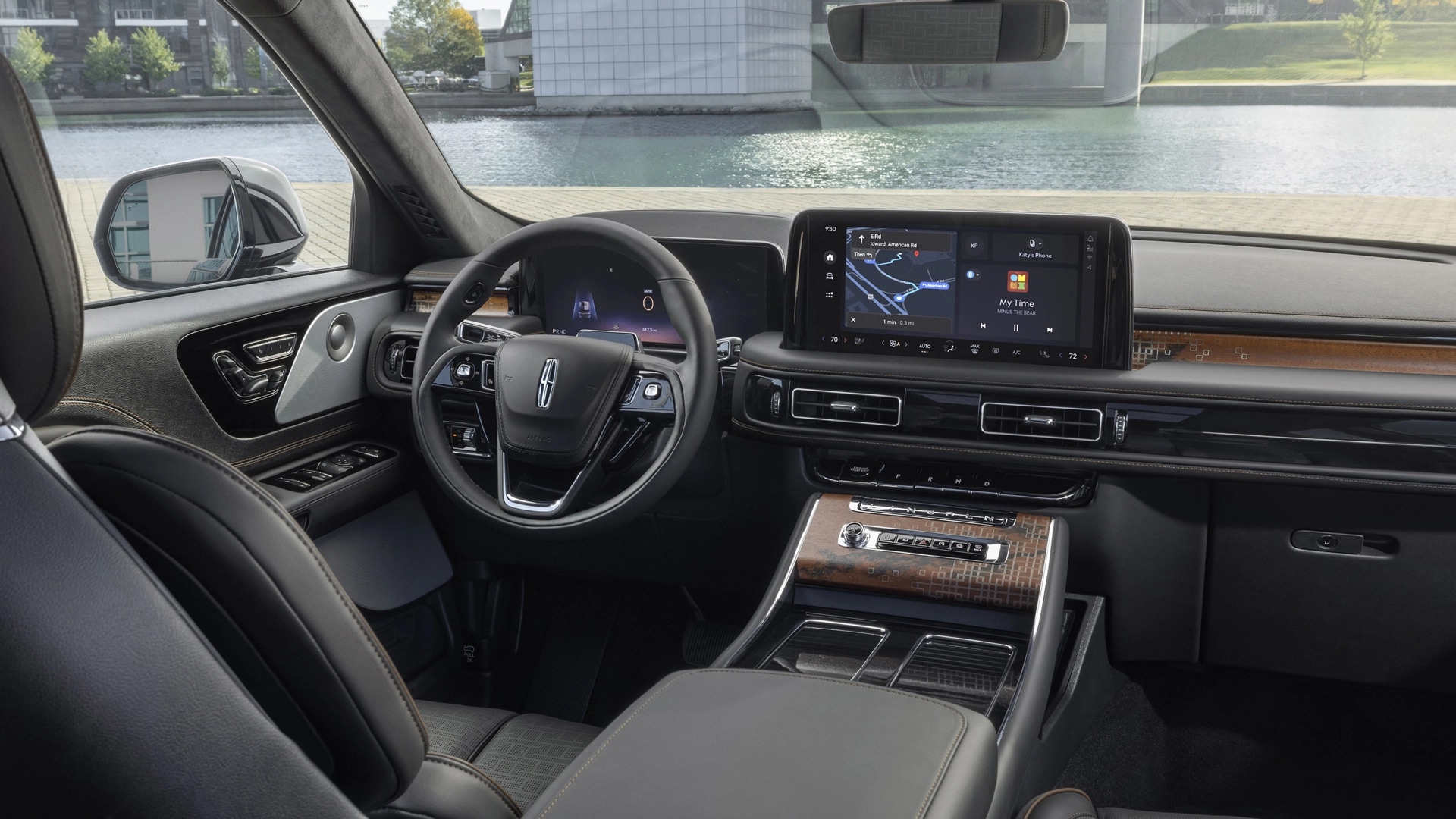The front cabin of a 2026 Lincoln Black Label Nautilus® SUV is shown in the Invitation interior theme