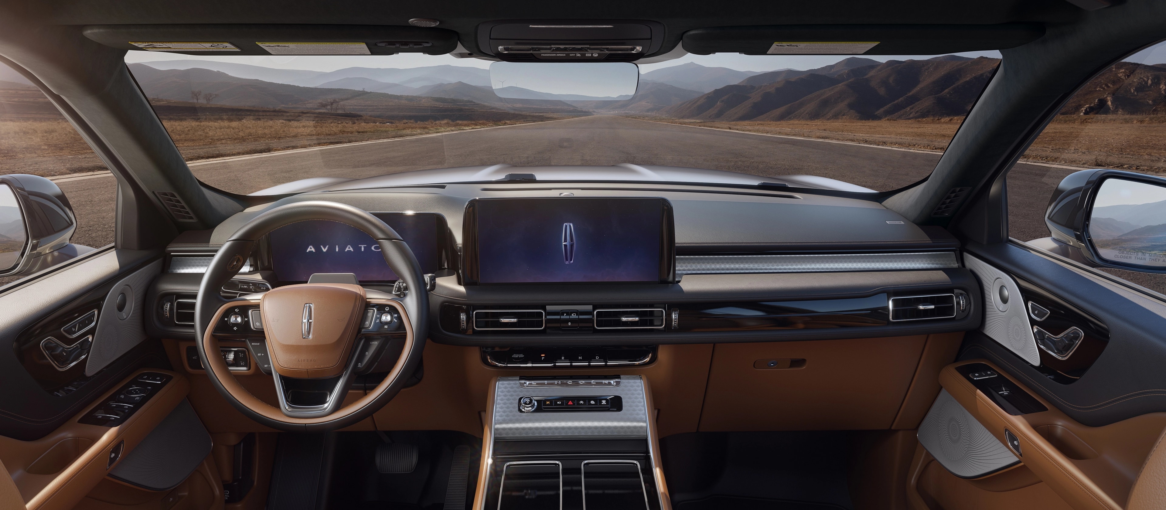 The interior of the 2026 Lincoln Black Label Aviator® SUV is shown in the Flight theme