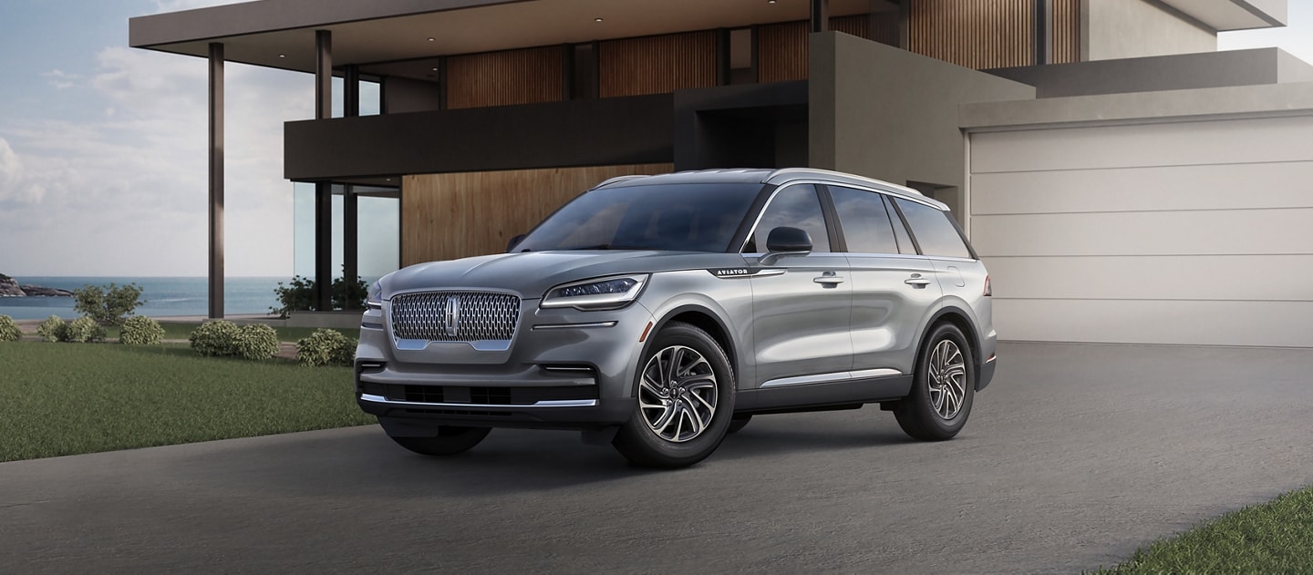 The 2023 Lincoln Aviator® Standard model is shown in the Silver Radiance exterior color