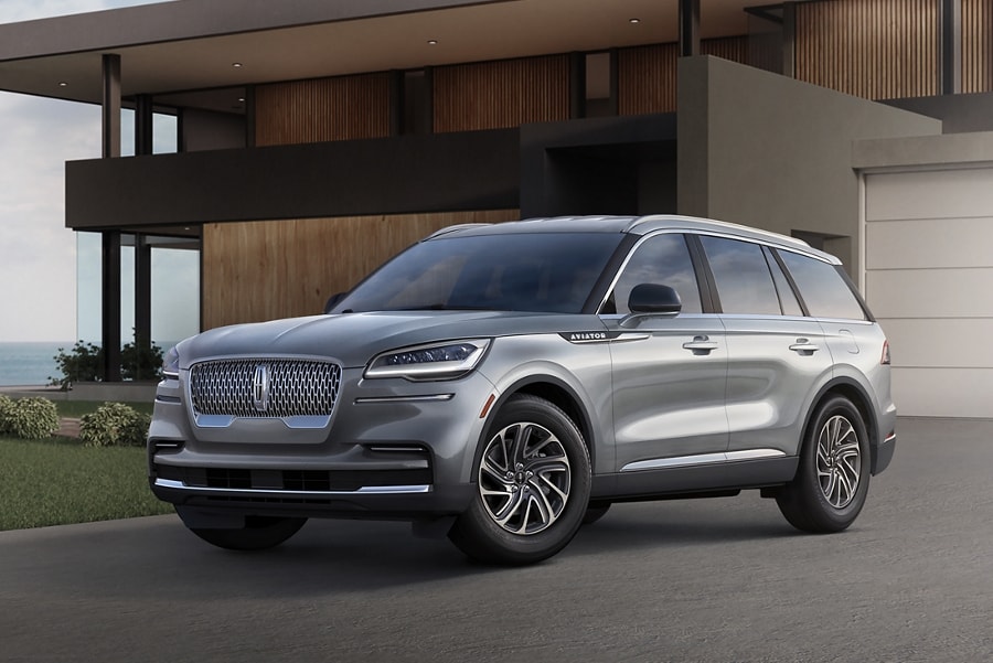 The 2023 Lincoln Aviator® Standard model is shown in the Silver Radiance exterior color