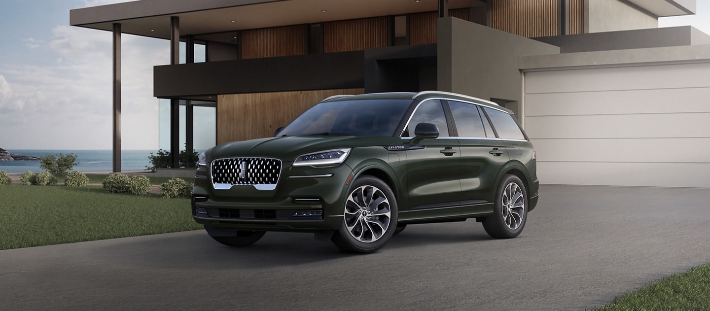 The 2023 Lincoln Aviator® Grand Touring model is shown in the Gilded Green exterior color
