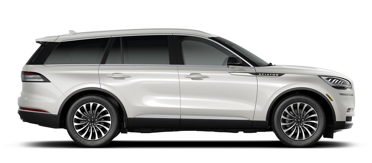 A 2023 Lincoln Aviator® Reserve model is shown in the Pristine White exterior color