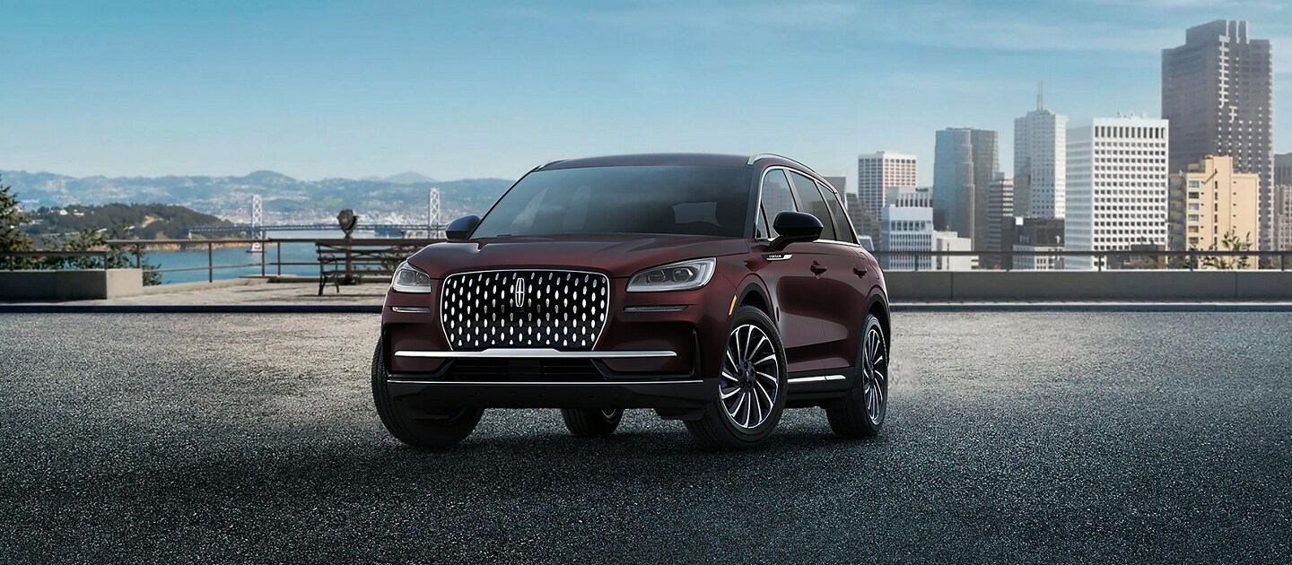The exterior of the 2023 Lincoln Corsair® Reserve model is shown in Crystal Red