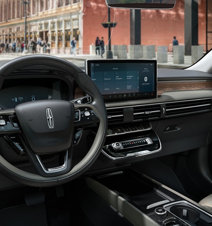 The center touchscreen of a 2023 Lincoln Corsair® SUV displays SYNC® 4 settings