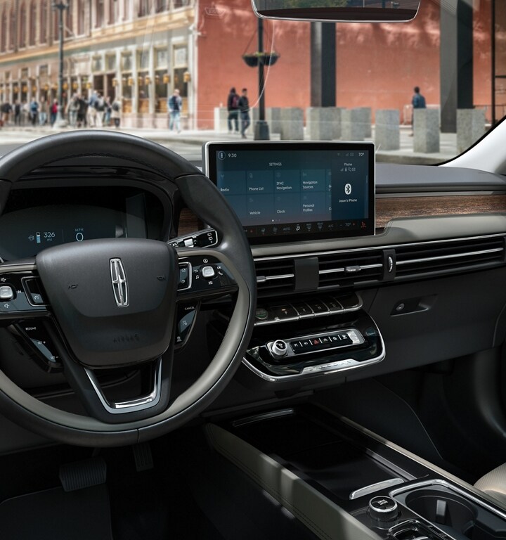 The center touchscreen of a 2024 Lincoln Corsair® SUV displays SYNC® 4 settings