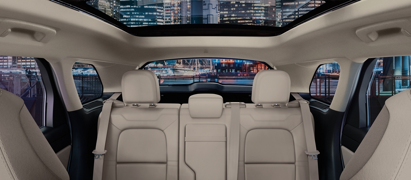 The spacious interior of a 2024 Lincoln Corsair® SUV can comfortably seat five