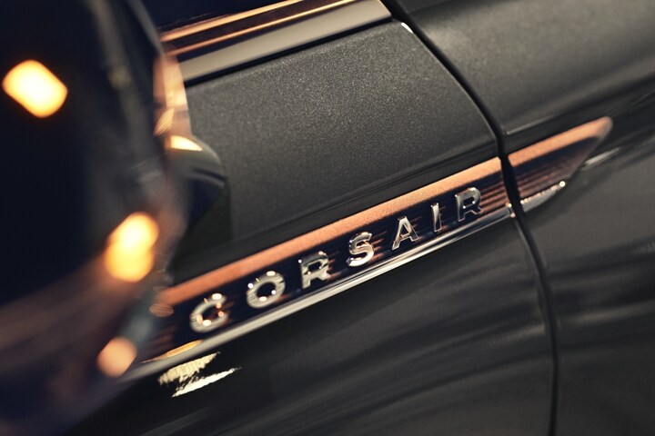 The badge reading Corsair is shown on the front passenger door of a 2025 Lincoln Corsair® SUV