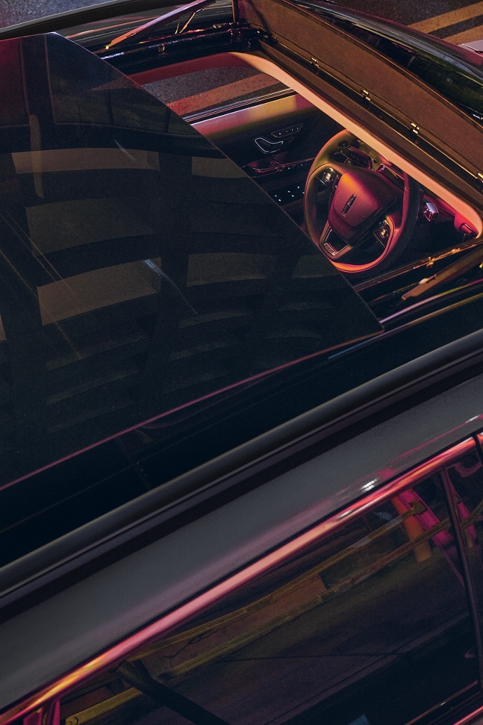 The Panoramic Vista Roof inside the 2025 Lincoln Corsair.
