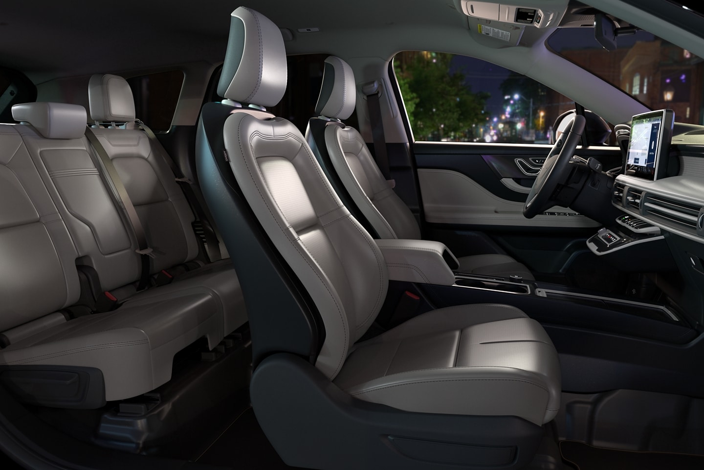 A detailed view of the Soft Touch trim, 10-way front passenger seat of a 2026 Lincoln Corsair® SUV premiere model