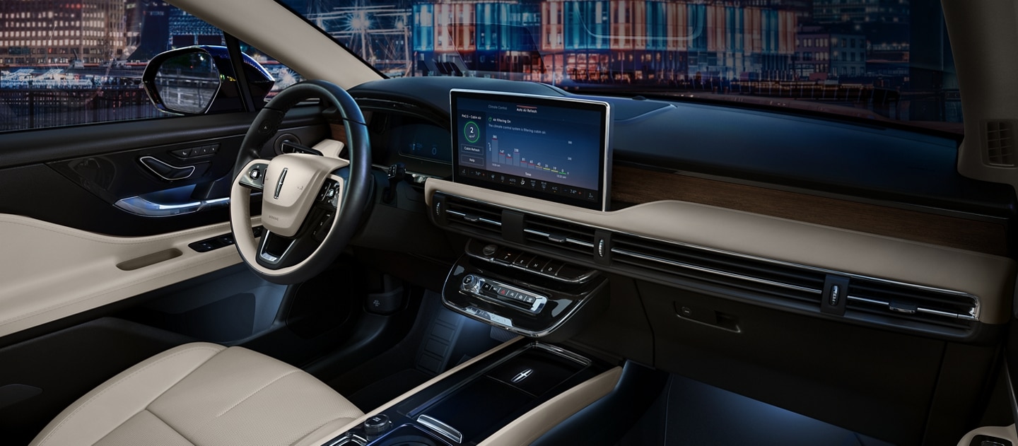 The interior of a Lincoln Corsair.