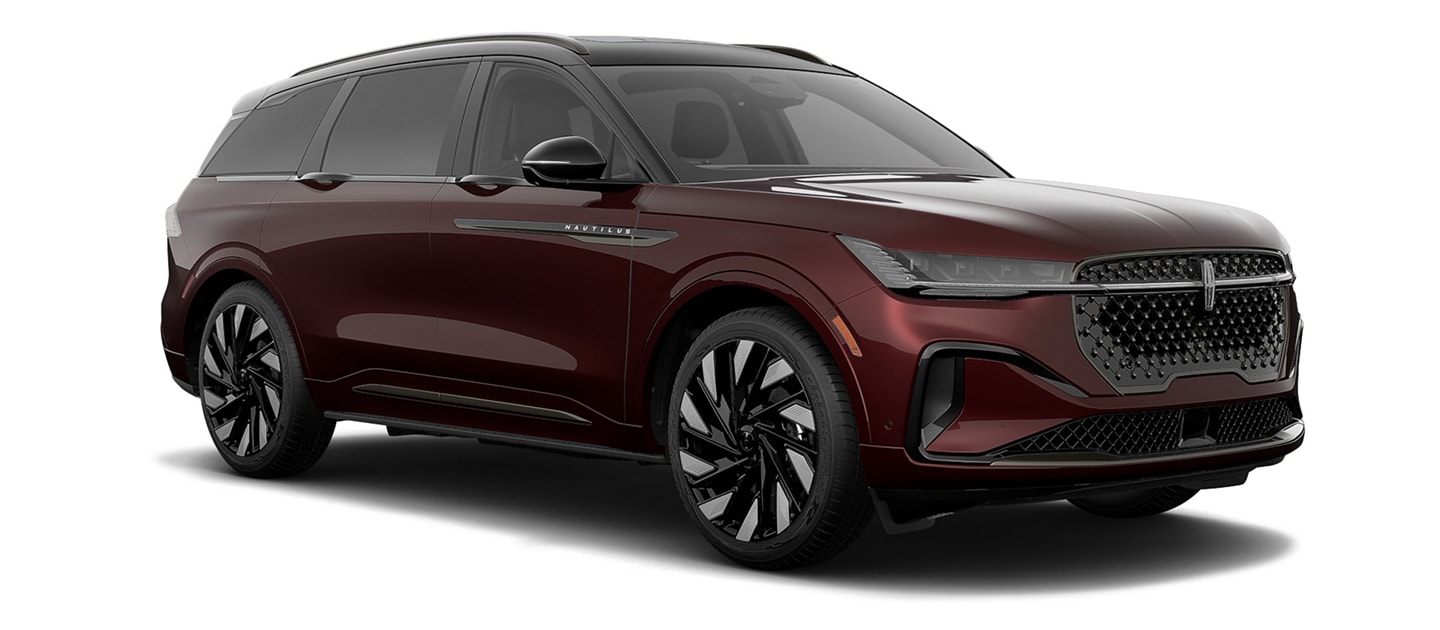 A 2024 Lincoln Black Label Nautilus® shown in extra-cost Diamond Red exterior color with available Jet Appearance Package