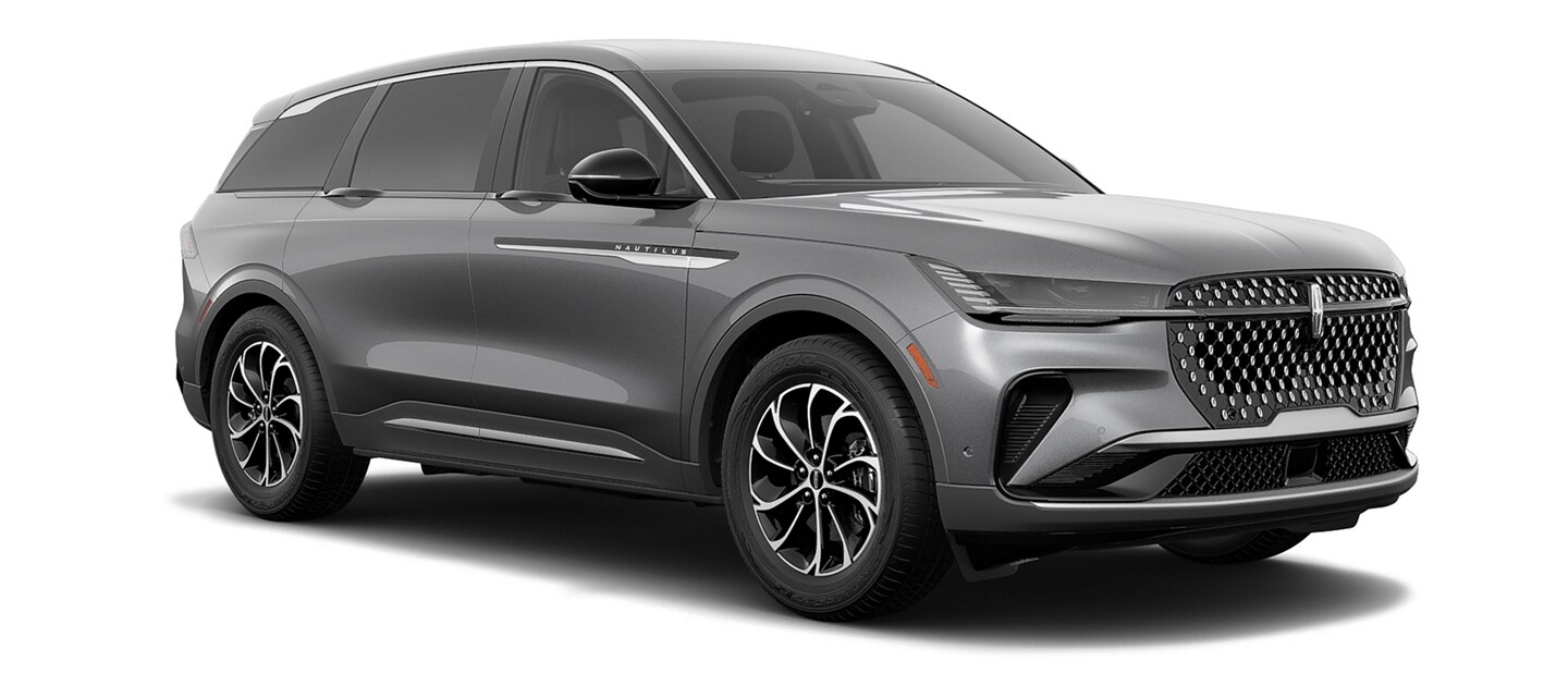 Se muestra una SUV Lincoln Nautilus® 2024 con exterior en color gris brilloso con costo adicional