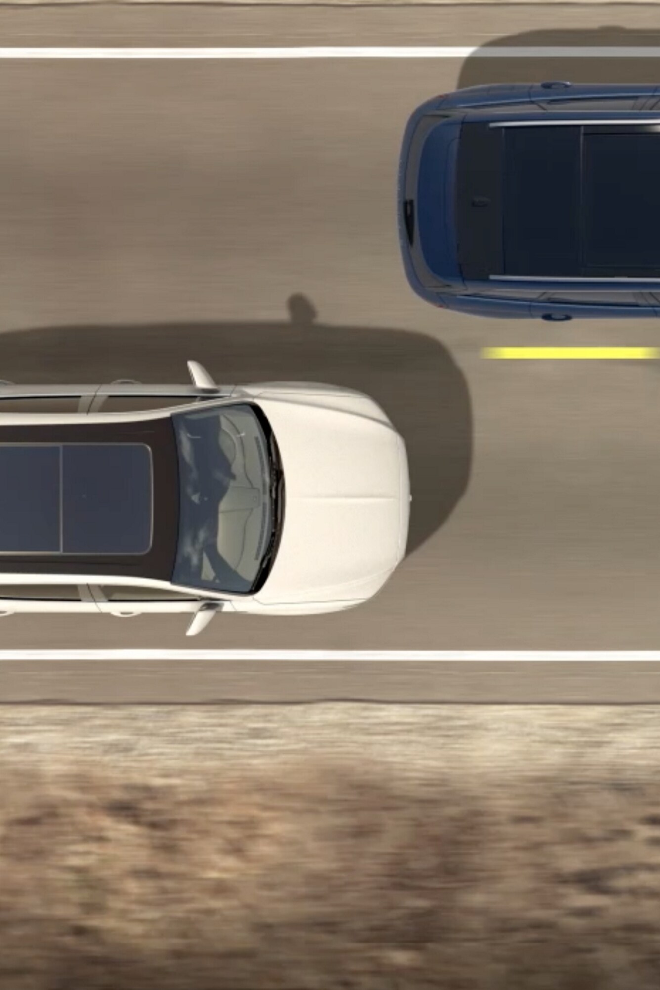An overhead shot of the 2024 Lincoln Nautilus showing how the Blind Spot Alert works.