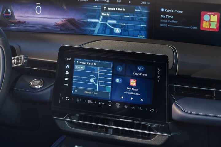 Turn-by-turn driving directions are displayed in the center touchscreen of a 2025 Lincoln Nautilus® SUV
