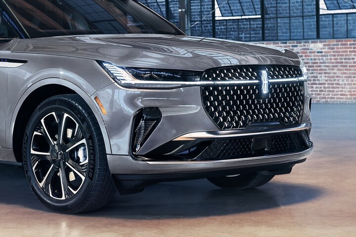 The LED headlamps of a 2025 Lincoln Nautilus® SUV are shown
