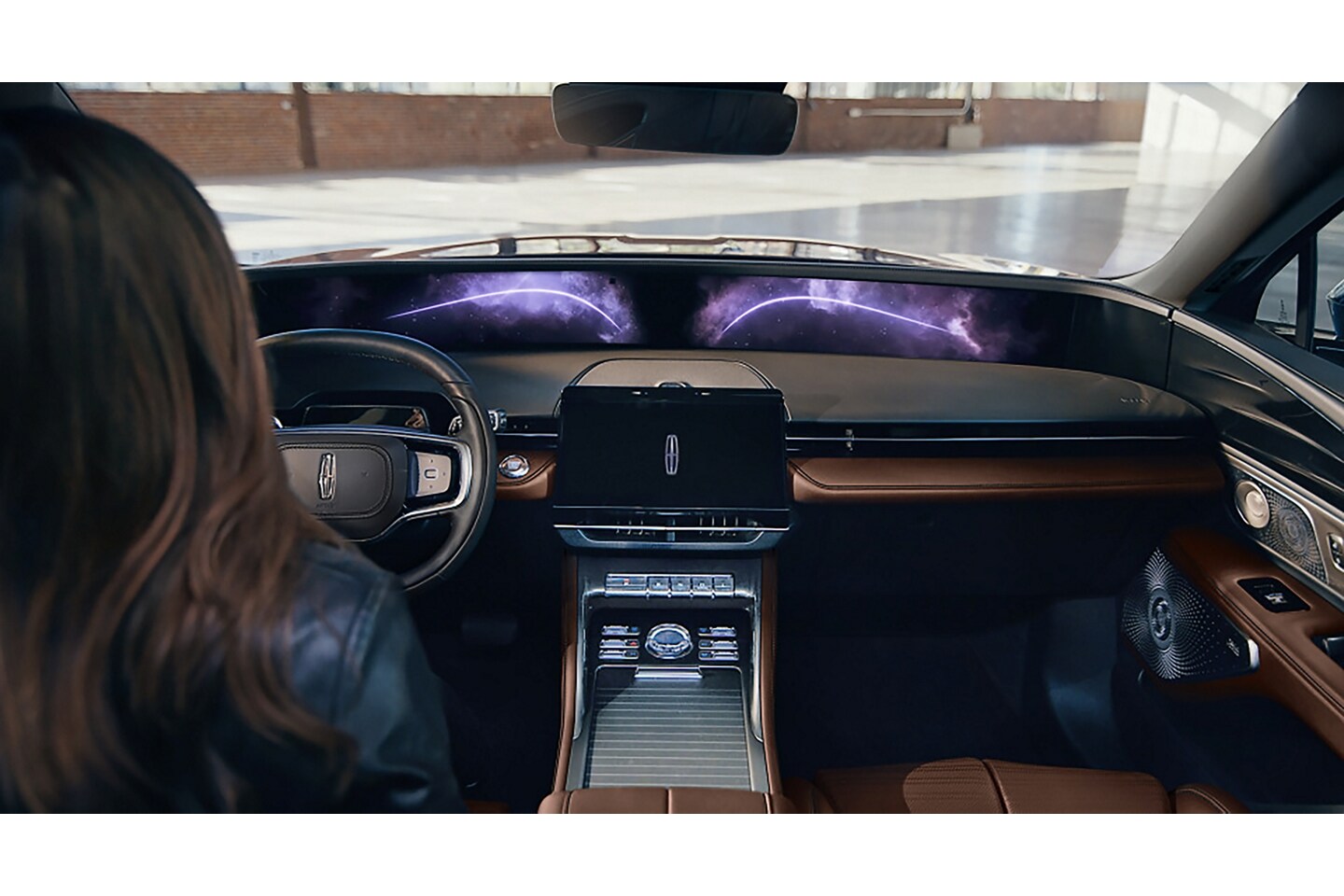 The beginning light sequence of the Lincoln embrace on the panoramic display of a 2026 Lincoln Nautilus® SUV